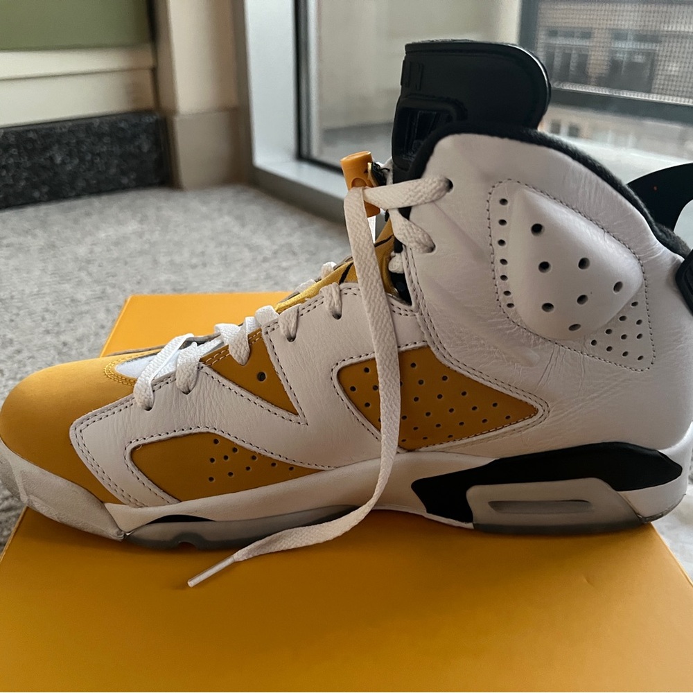 Nike Air Jordan 6 Retro White and Yellow Sneakers